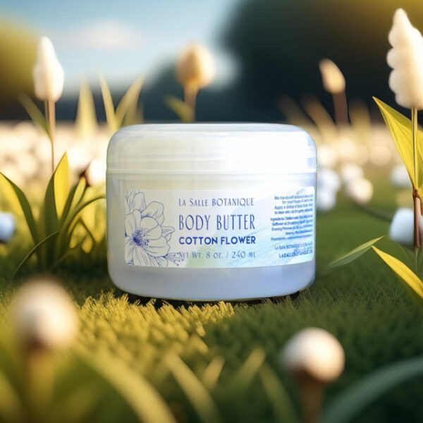 La Salle Botanique's nourishing body butter with a light, airy scent "Cotton Flower"