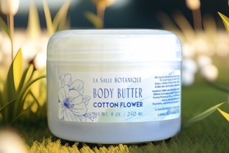 La Salle Botanique's nourishing body butter with a light, airy scent "Cotton Flower"