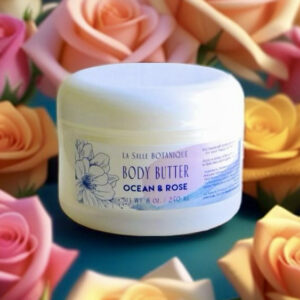 La Salle BOTANIQUE's Ocean & Rose Body Butter with the aquatic fragrance and shea butter.